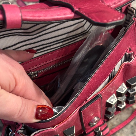 Bloomingdale's Pink Crossbody Bag with Square Studs - Picture 4 of 5